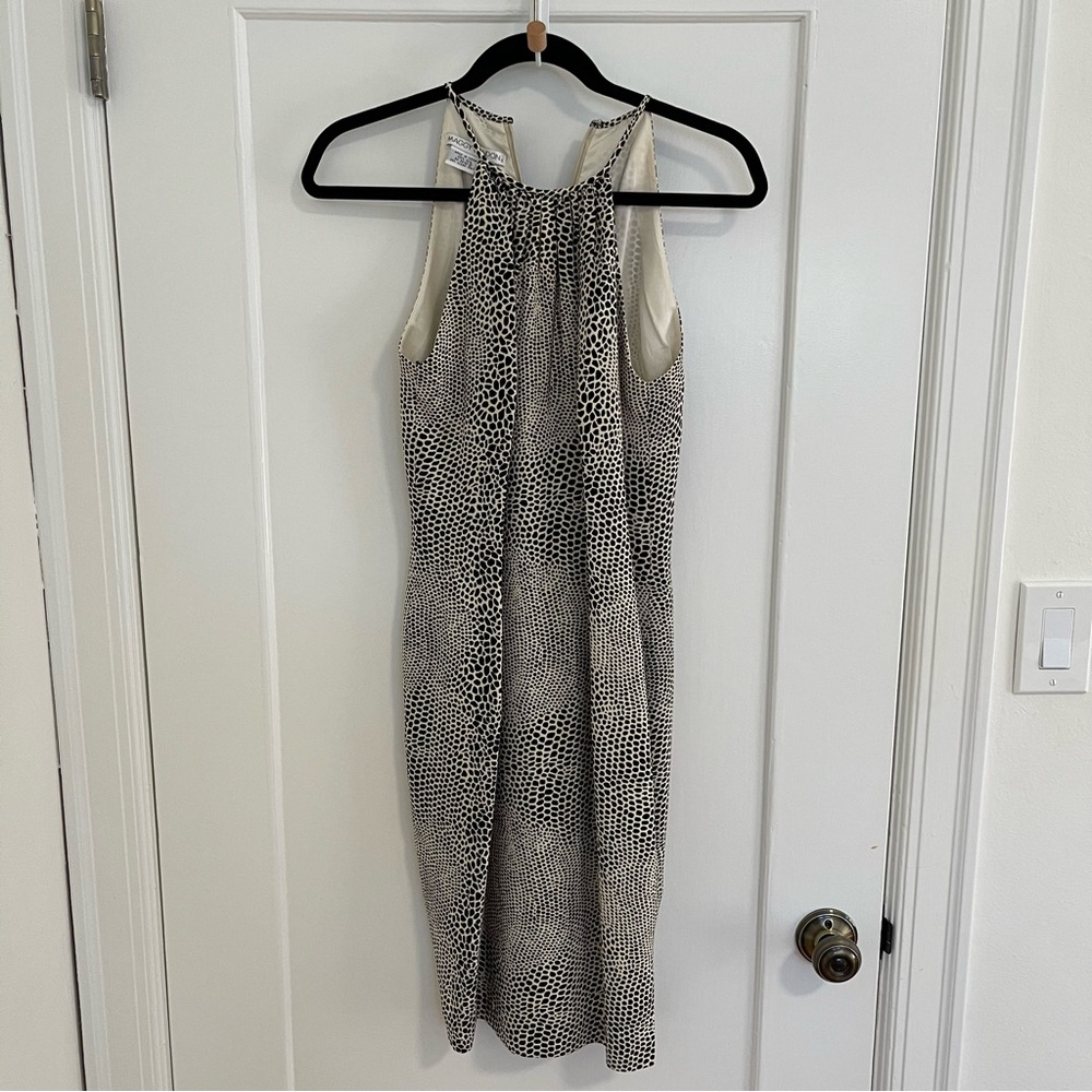 Vintage Maggy London Black and White Patterned Dress